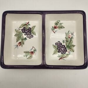 PFALTZGRAFF Grapevine 2 Part Rectangular‎ Divided Stoneware Server Discontinued